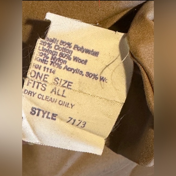 Vintage 1950’s Selvy Fur Company tan canvas navy wool Reversible Hooded Cape OS - Picture 11 of 11